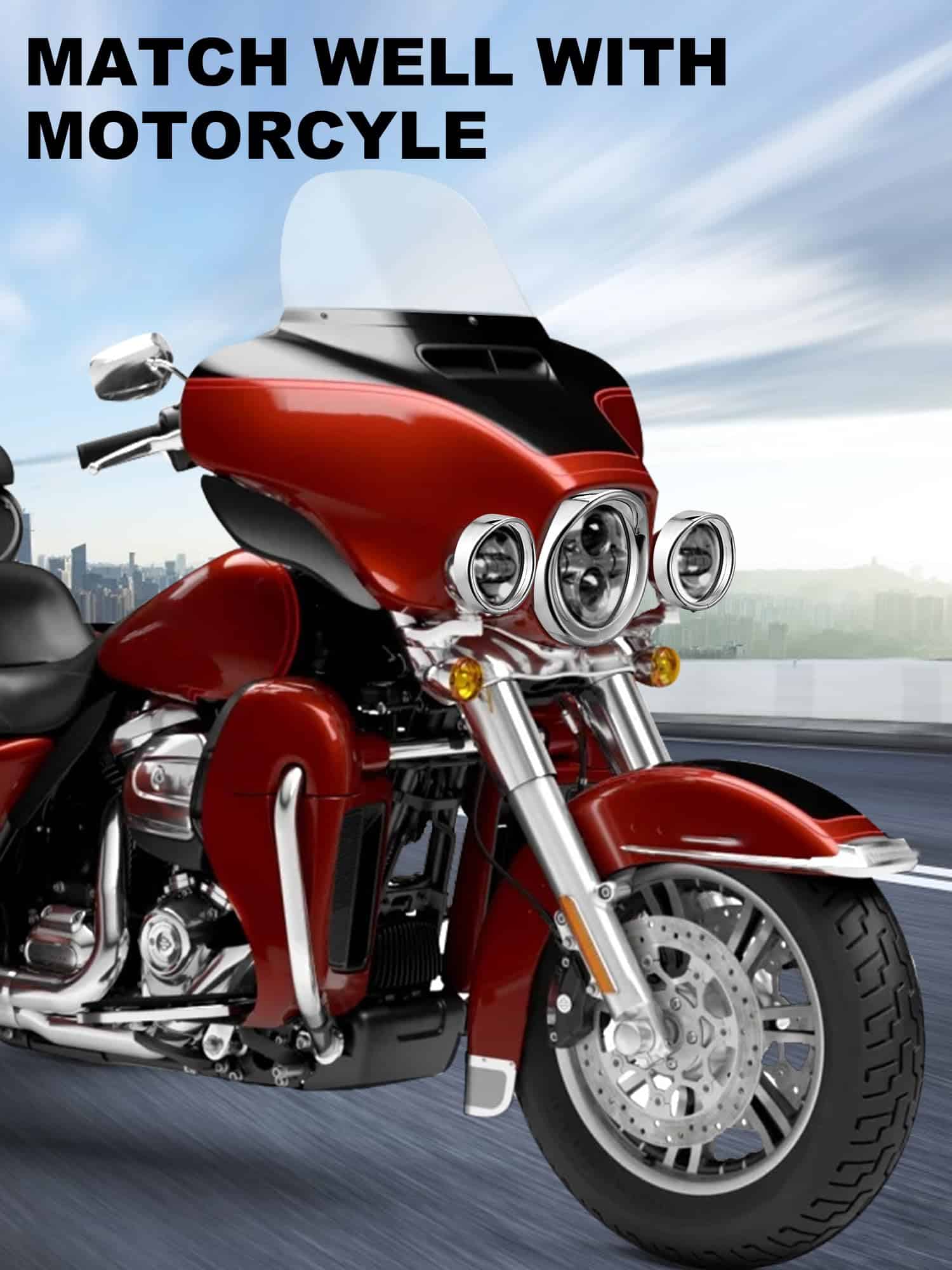 Anillo de Moldura de Faro Estilo Visera Cromada de 7" + - Imagen 6