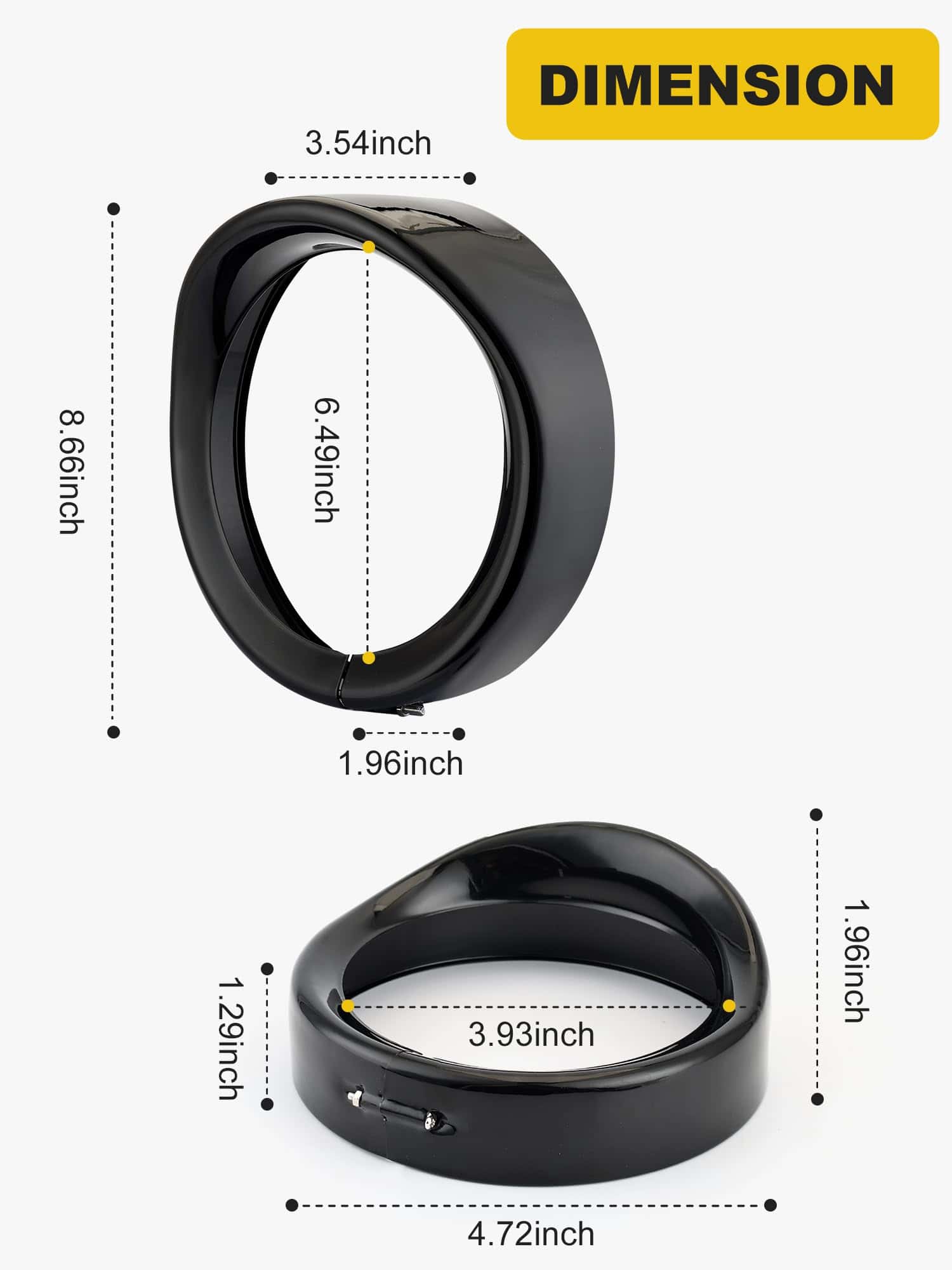 AILMOTO 7" Visera del anillo de guarnición del faro + 4.5" - Imagen 8
