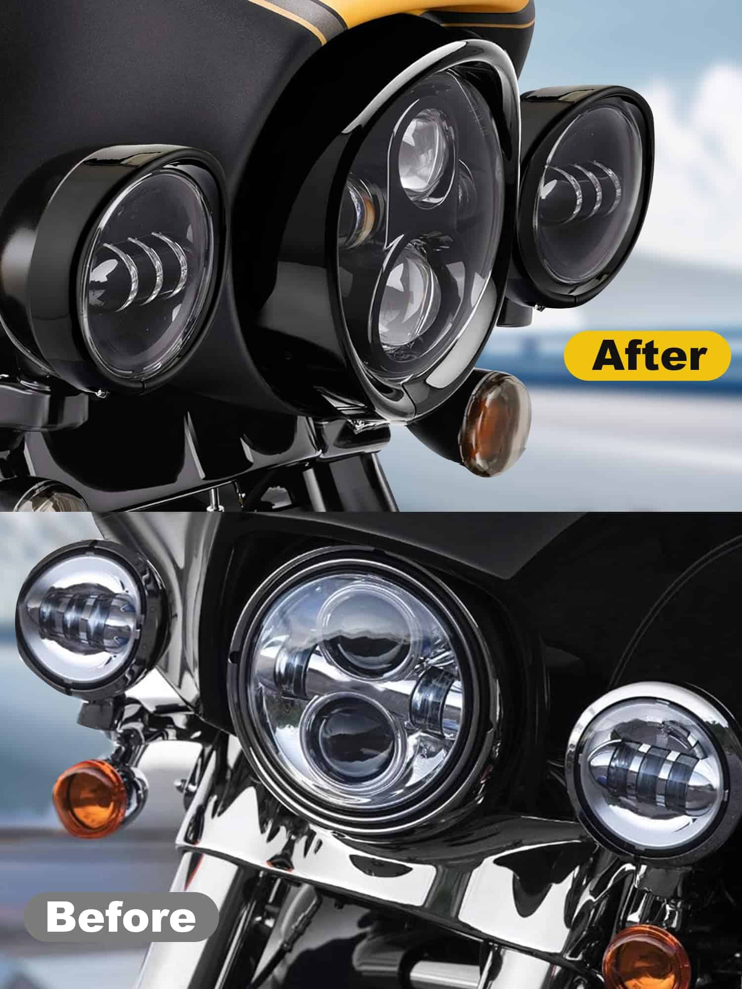 AILMOTO 7" Visera del anillo de guarnición del faro + 4.5" - Imagen 5