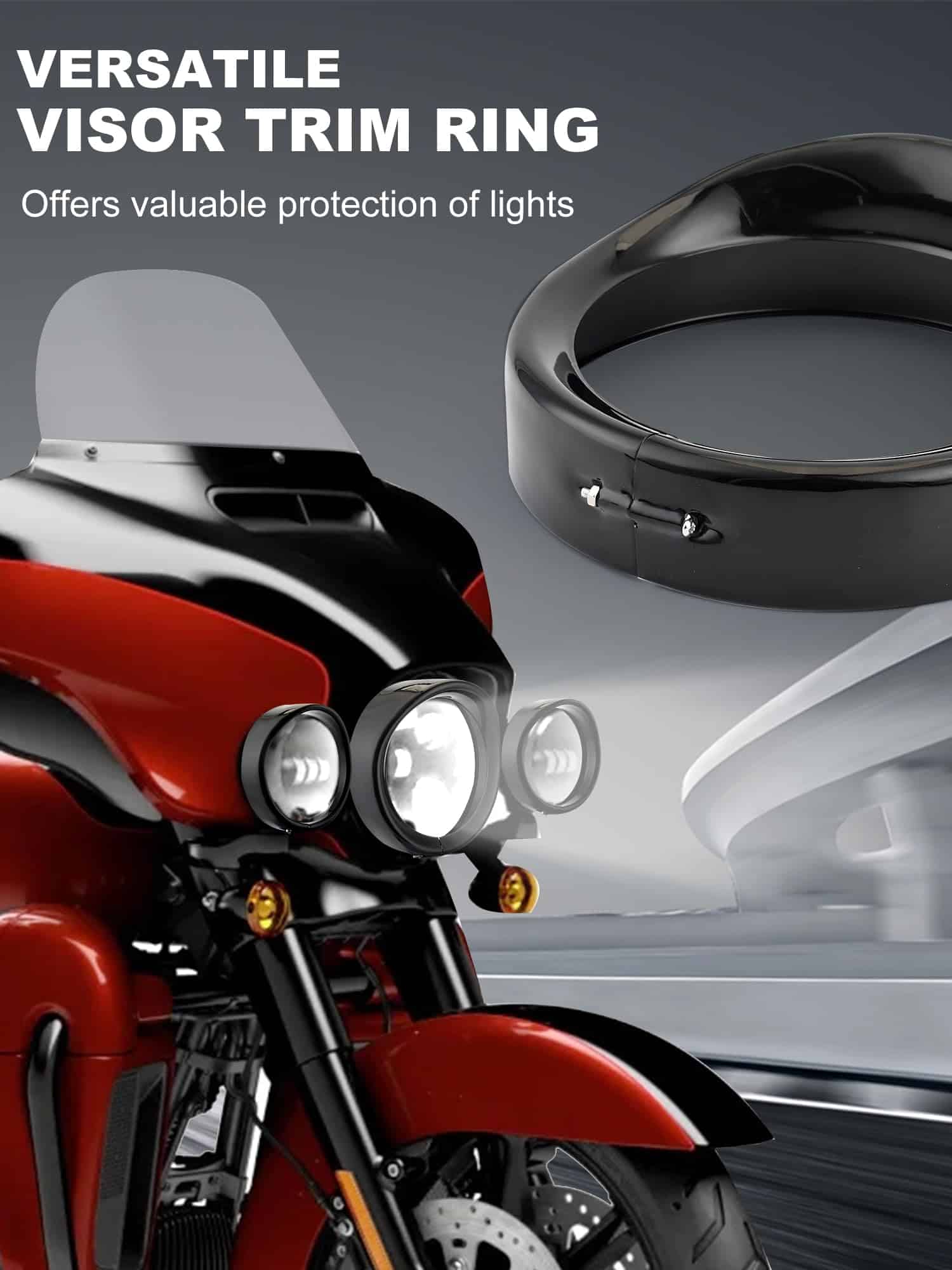 AILMOTO 7" Visera del anillo de guarnición del faro + 4.5" - Imagen 7