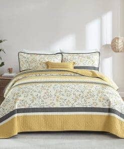 Colchas King Size de Rayas DDUOXIN - Colcha King Reversible