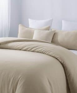 Juego de funda nórdica de lino y algodón lavado Meadow