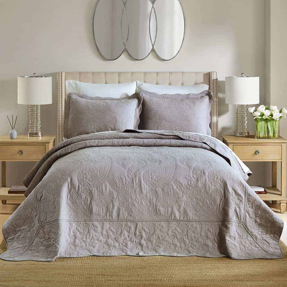 Colcha de Cama de Algodón ENASAL, Juego de Cama King Size,