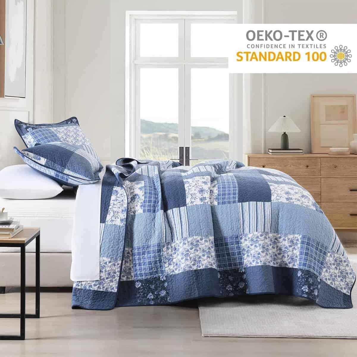 Edredón Queen Size PERHOM - Juego de edredón de algodón - Imagen 4