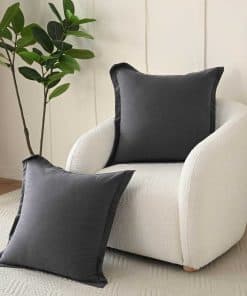 Fundas de Almohada Europeas de Lino Francés Lavado con