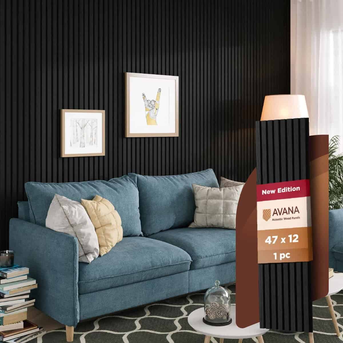 Paneles de Pared de Madera Acústicos Avana � -Negro Natural