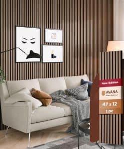 Paneles de Pared de Madera Acústicos Modernos -Roble Ahumado