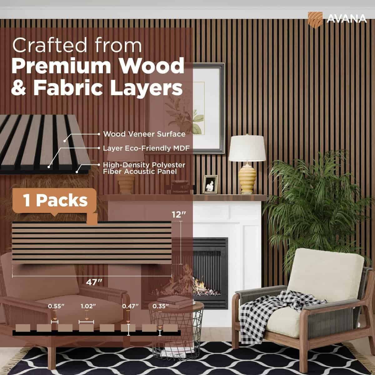 Paneles de Pared de Madera Acústicos Modernos -Roble Ahumado - Imagen 5