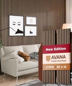 Paneles Acústicos de Madera Avana - 47.2 X -Nogal Ahumado