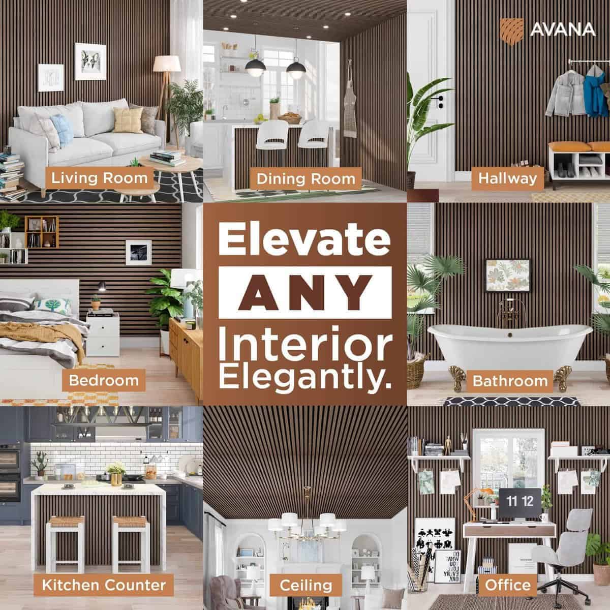 Paneles de Pared Acústicos de Madera Avana - 47.2 X 12.6 - Imagen 4