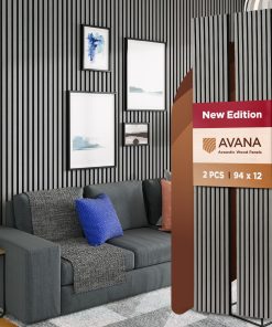 Paneles de Pared Acústicos de Madera Avana - 94.4 x 12.6