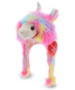 DolliBu I Love You Plush Rainbow Llamacorn Hat - Tierno