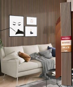 Paneles de Pared Acústicos de Madera Avana -Nogal Ahumado