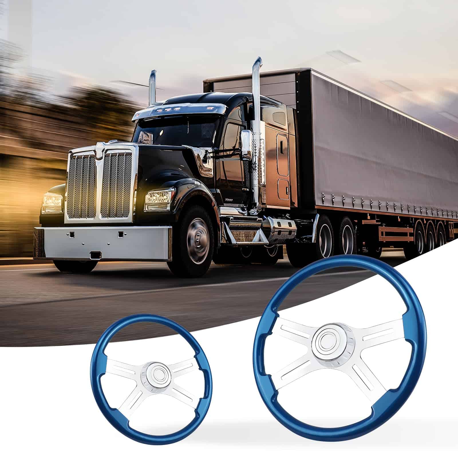 Volante de Camión de Madera Maciza de 18" Lacado 4 Radios - Imagen 7