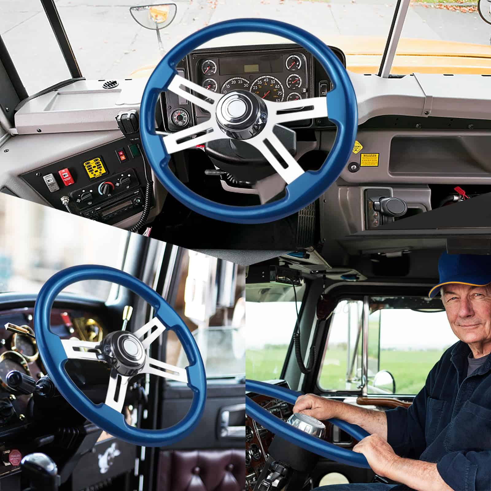 Volante de Camión de Madera Maciza de 18" Lacado 4 Radios - Imagen 6