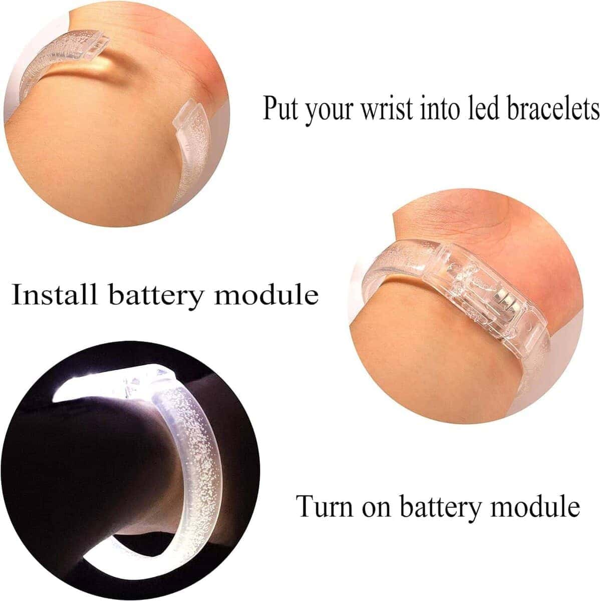 Pulseras Brillantes LED Parpadeantes DAOKEY, Coloridas - Imagen 5