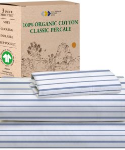 Juego de sábanas California Design Den Blue Stripe, 100%