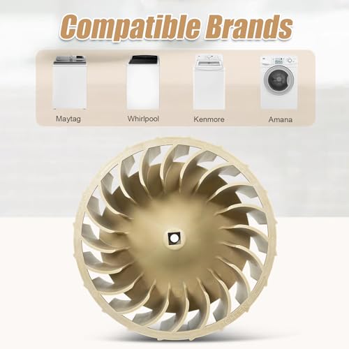 Rueda sopladora de secadora WP697772 697772 Actualizada - Imagen 3