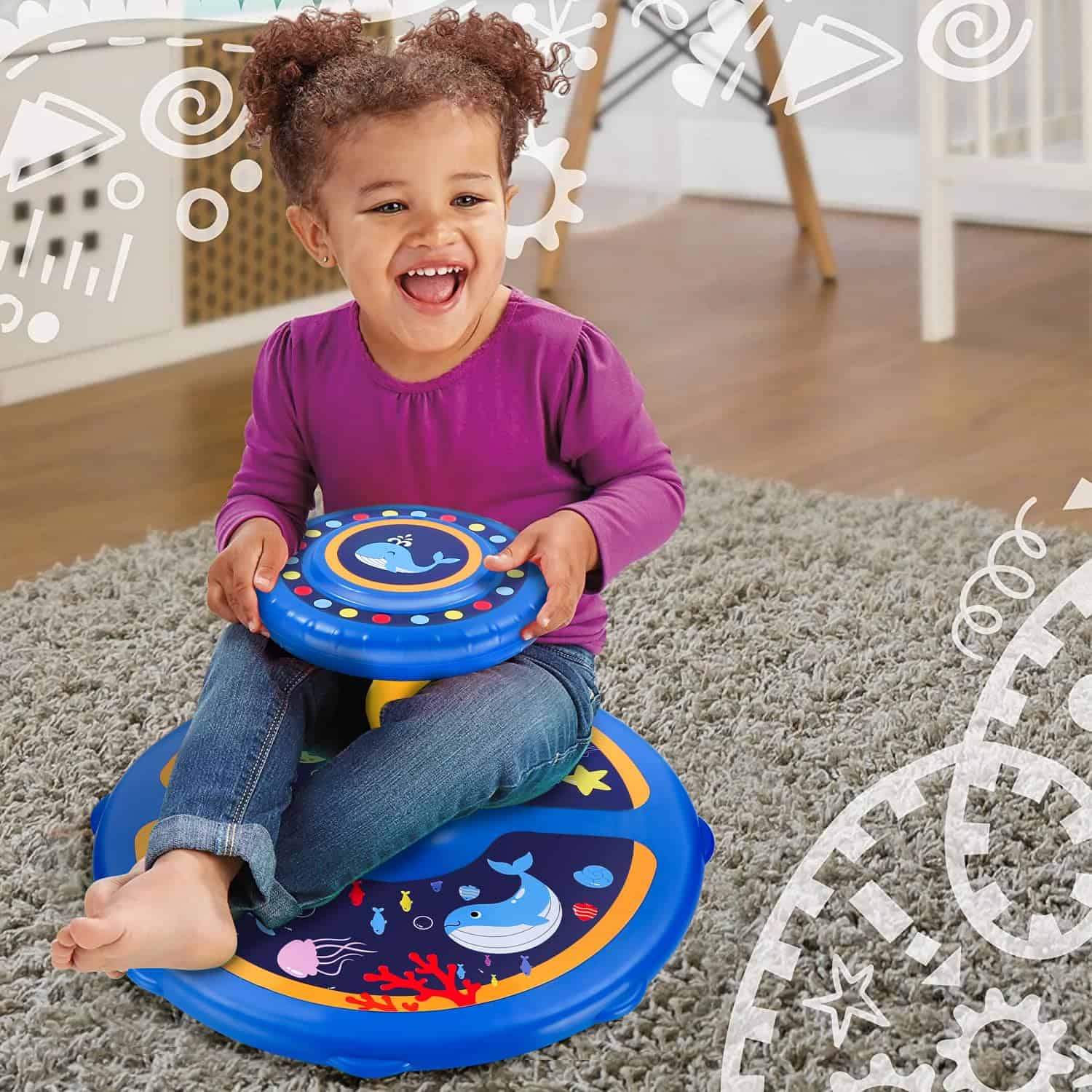 Ocean Twister 360� Sit Twist Spin Clásico Juguete Giratorio - Imagen 6