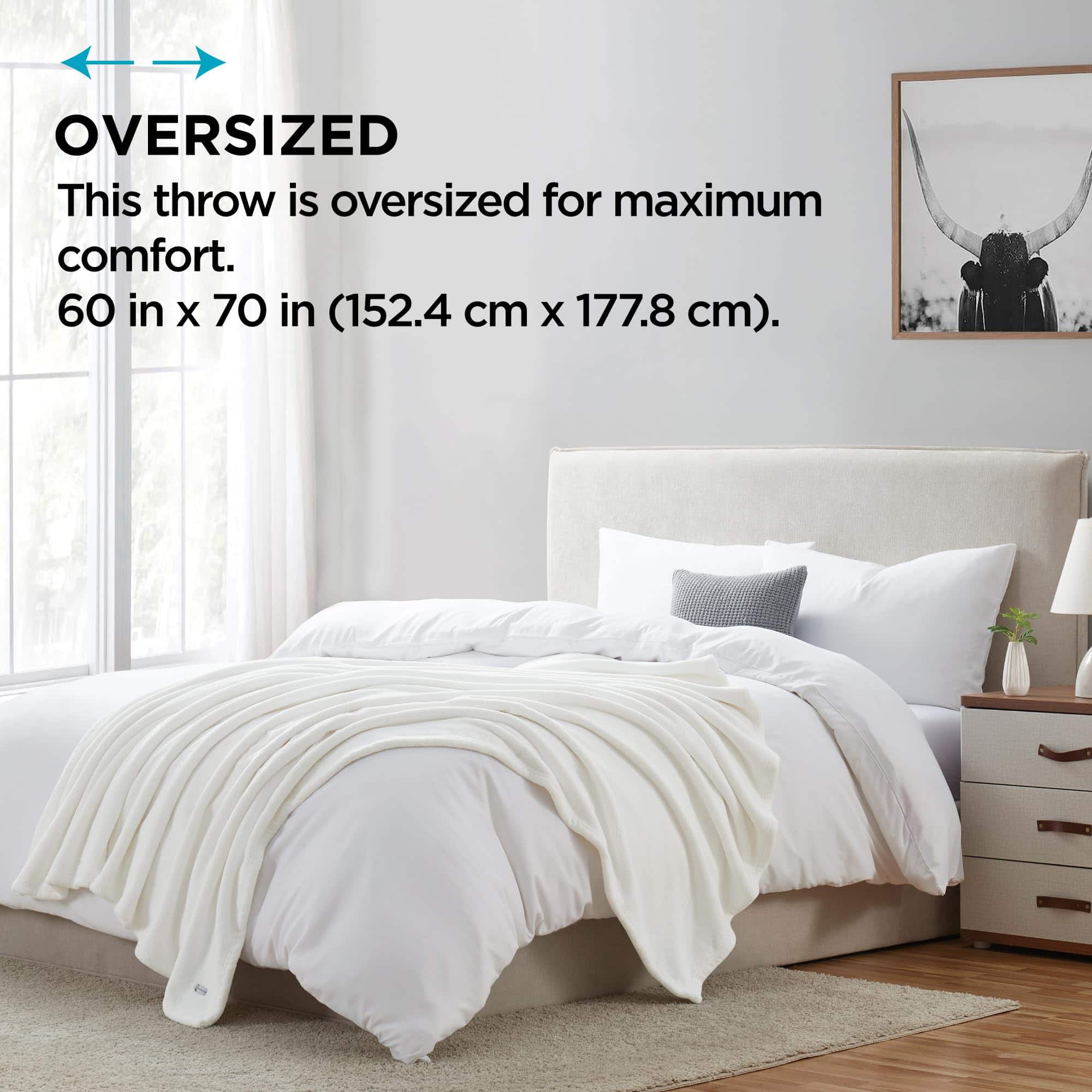 Manta de felpa Brookstone Nap para sofá | -Blanco - Imagen 5