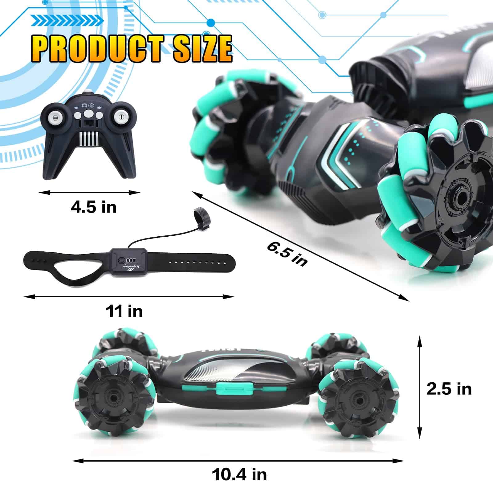 Carro de Control Remoto Stunt Car Juguetes para Niños Edad - Imagen 6