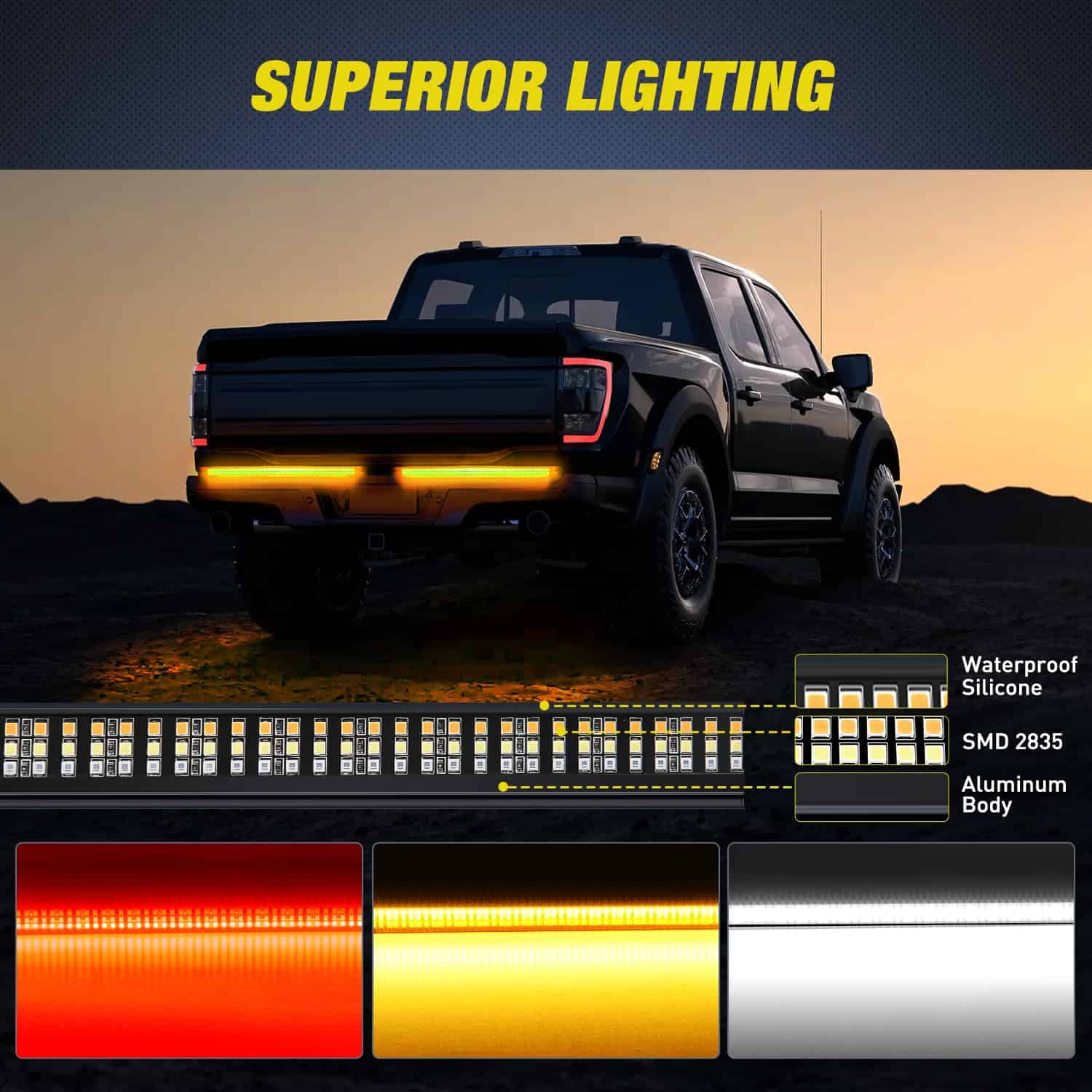 Barra de luz para la puerta trasera del camión Nilight 56" - Imagen 10