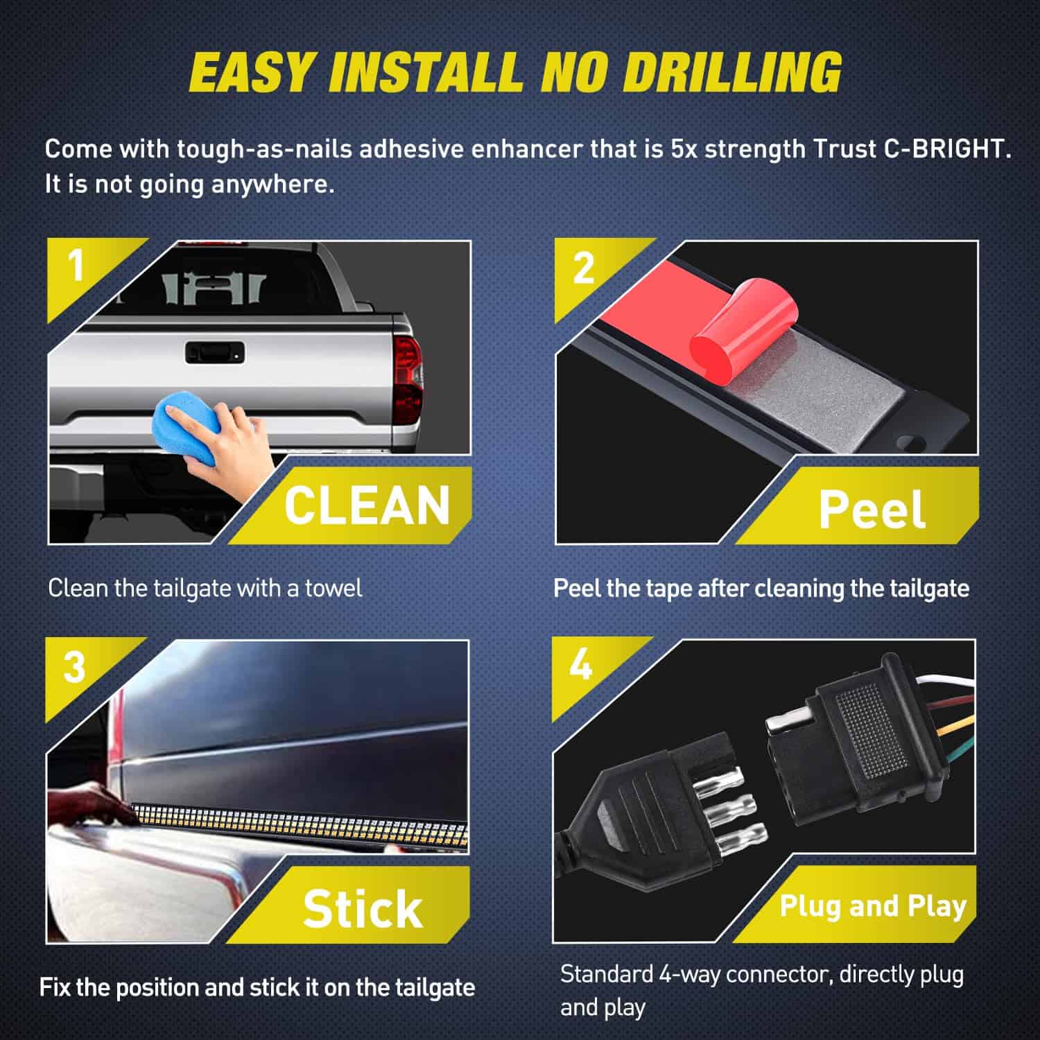 Barra de luz para la puerta trasera del camión Nilight 56" - Imagen 4