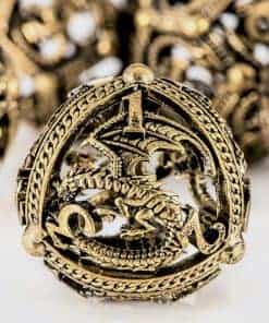 Set de Dados de Metal para DND - Diseño Único -Bronce Antigu