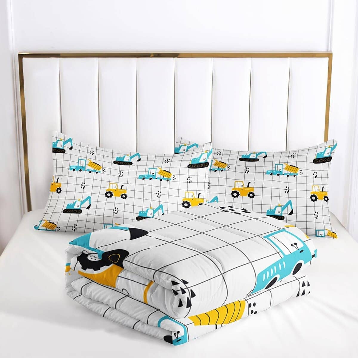 Edredón para niños de sitio de construcción, -Vehículos de c - Imagen 5