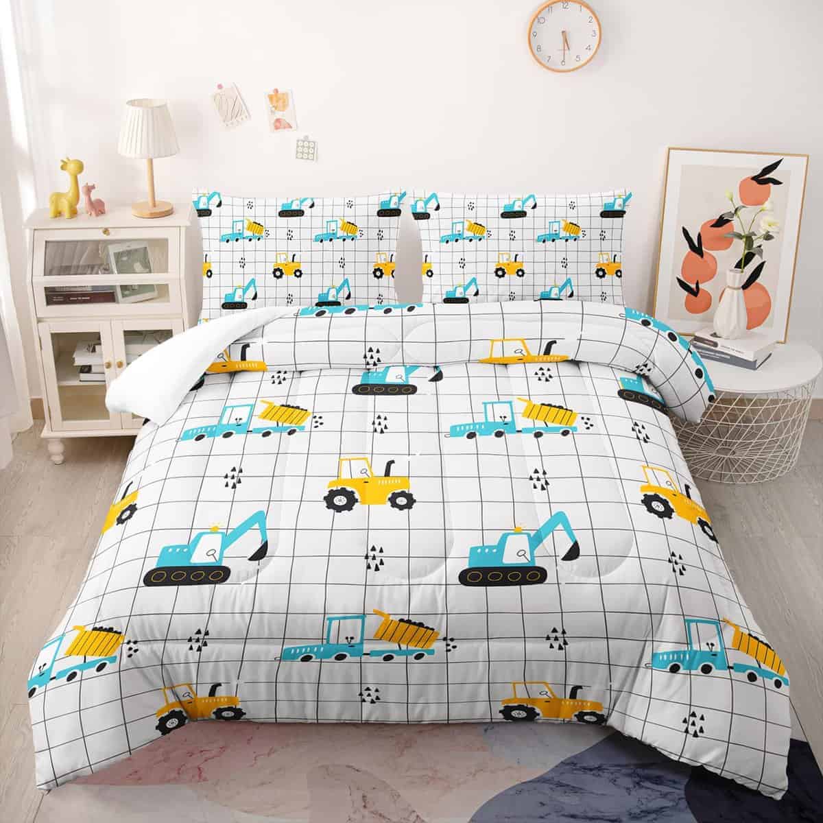 Edredón para niños de sitio de construcción, -Vehículos de c
