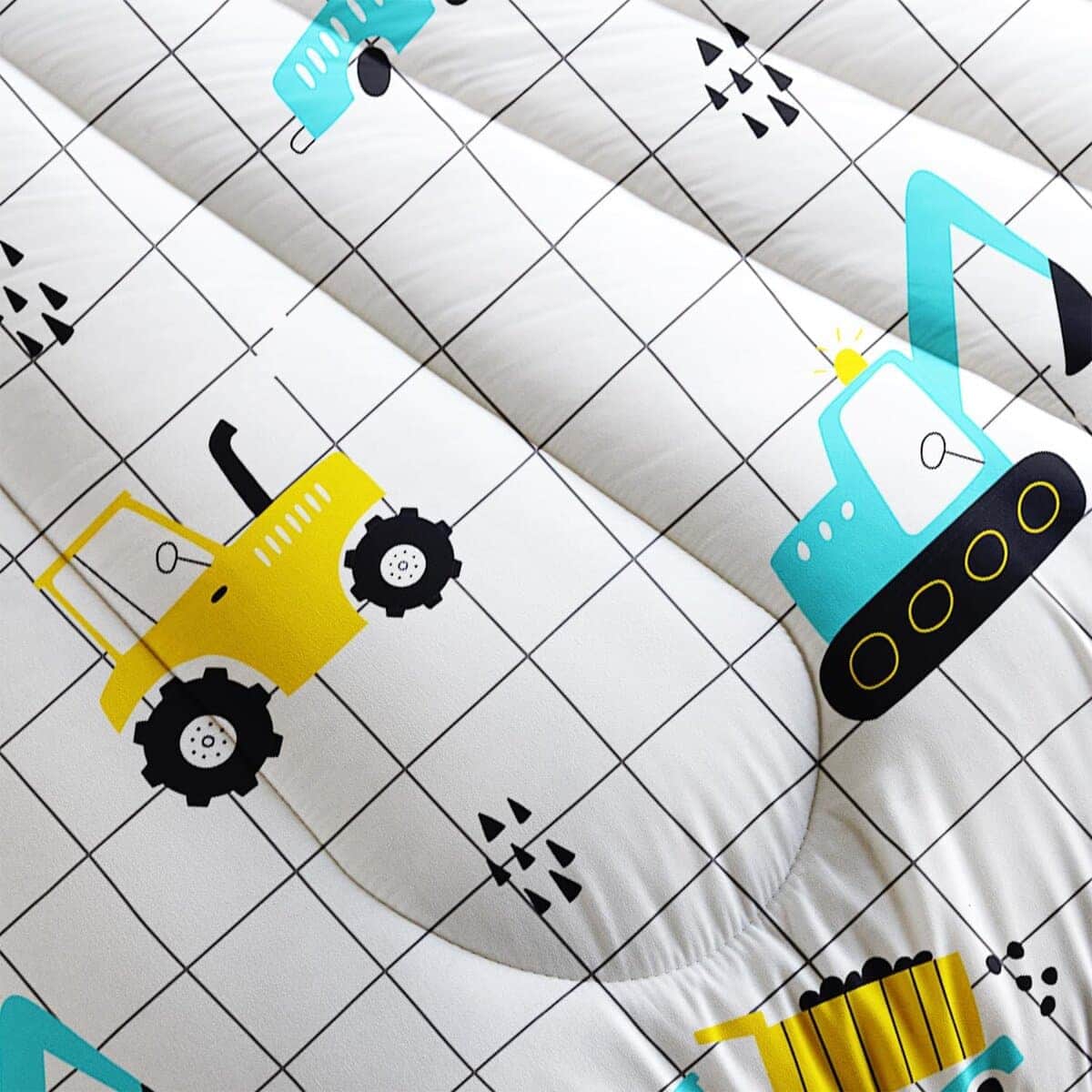 Edredón para niños de sitio de construcción, -Vehículos de c - Imagen 4
