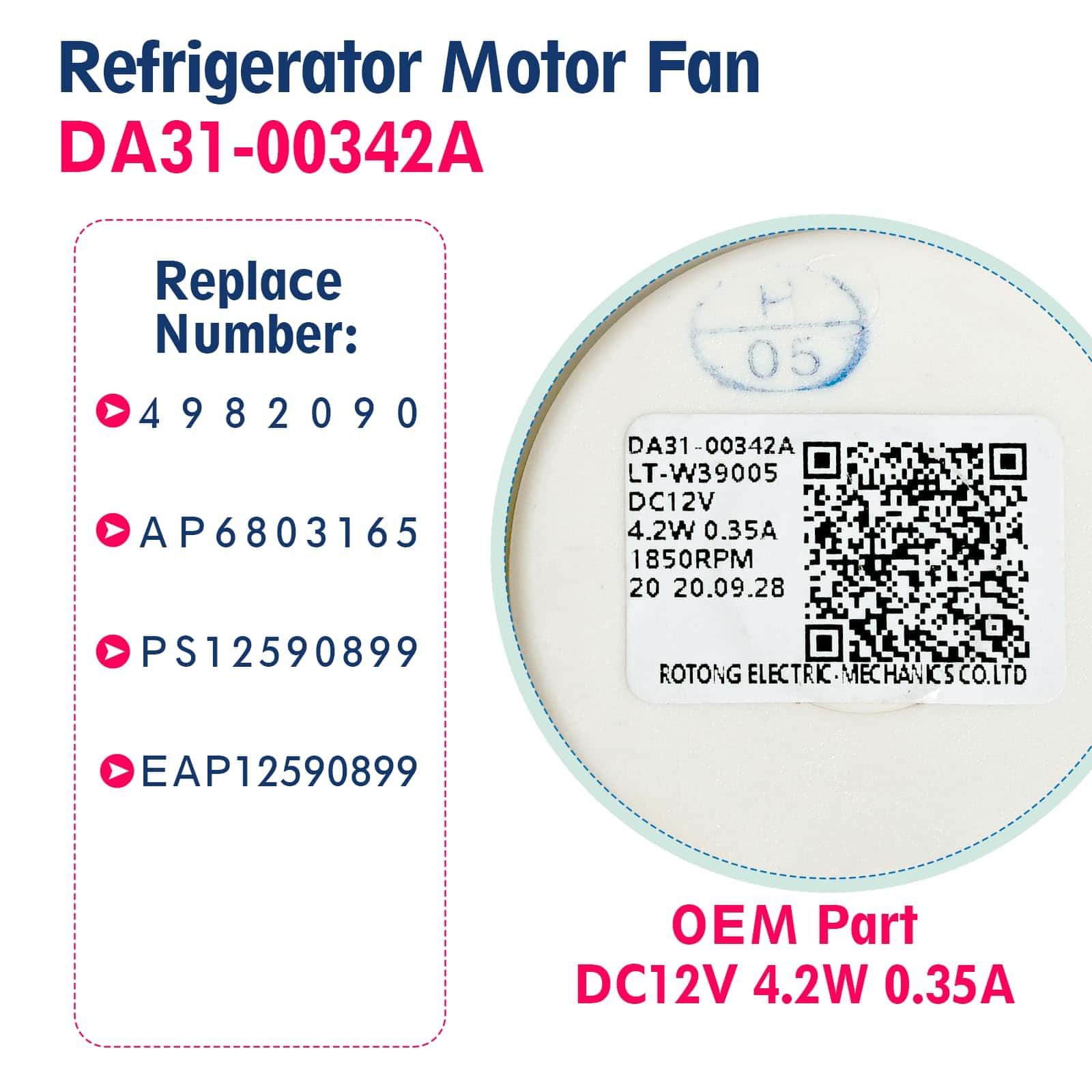 Motor de Ventilador BLDC DA31-00342A (Pieza OEM) para - Imagen 4