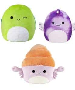 Pack de 3 Squishmallows 8" Pez Ángel, 10" Cangrejo Ermitaño