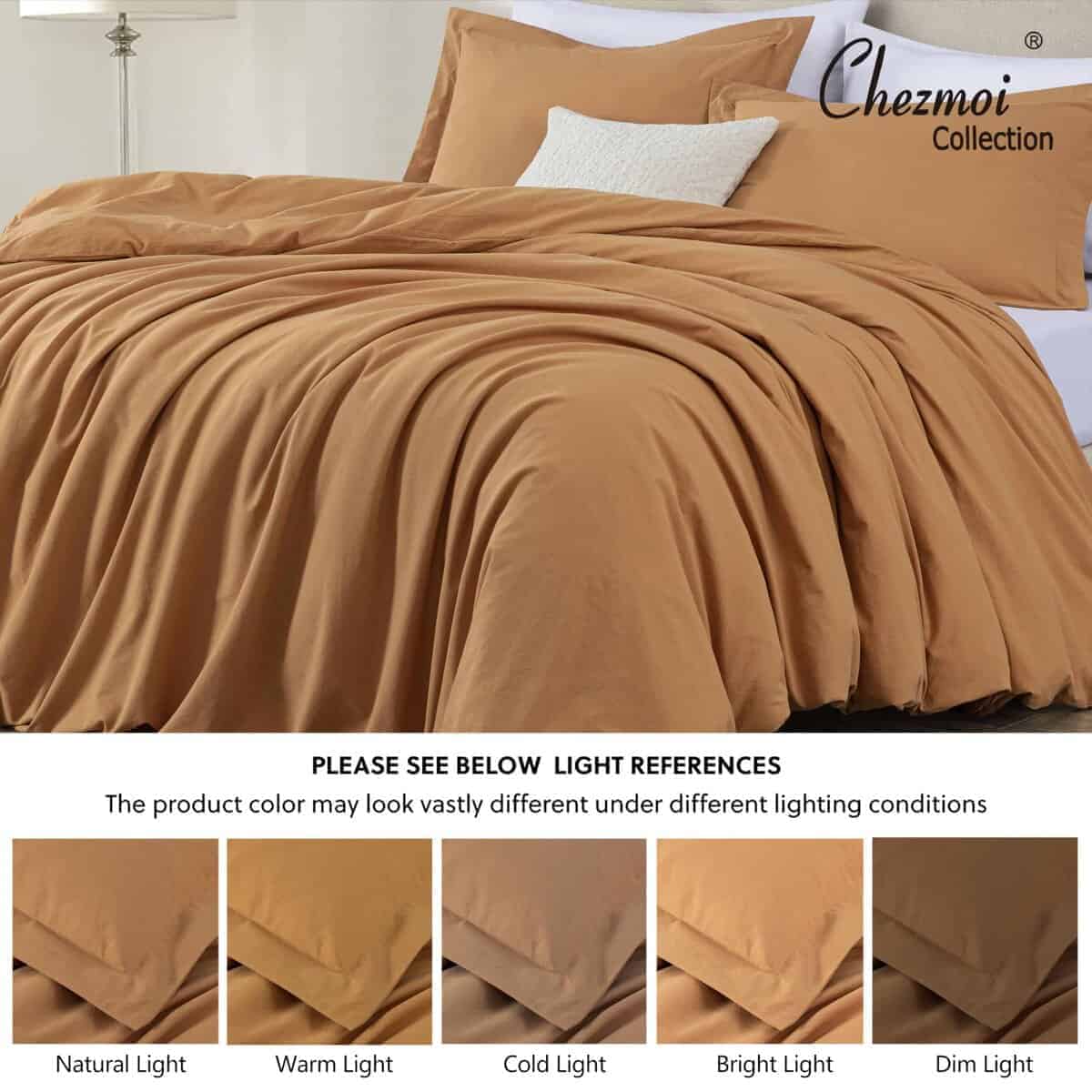 Juego de Funda Nórdica de Algodón Lavado -Caramelo - Imagen 6