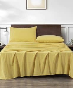 Juego de Sábanas de Algodón Lavado Amarillo Chezmoi