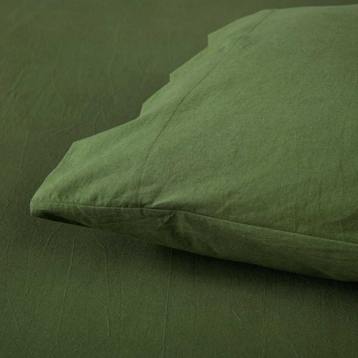 Juego de sábanas sólidas Chezmoi Collection en verde musgo - Imagen 4