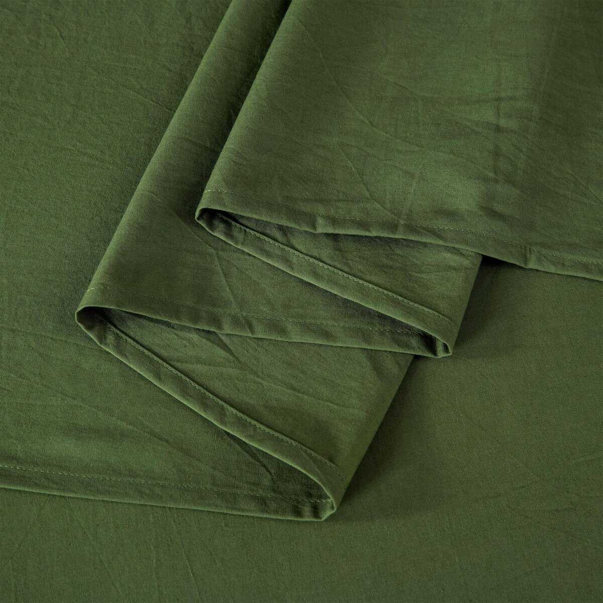 Juego de sábanas sólidas Chezmoi Collection en verde musgo - Imagen 9