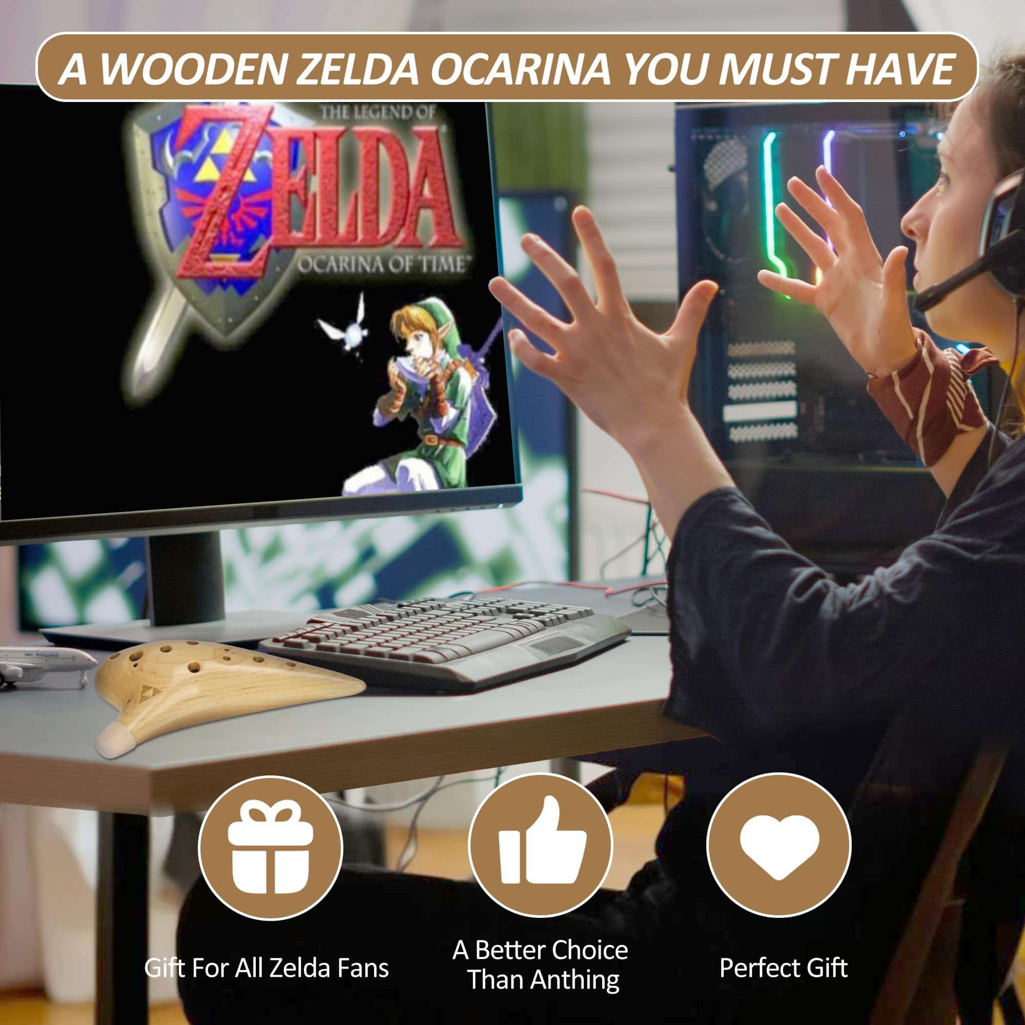 Ocarina de Madera de Arce Alto C de 12 Agujeros, Ocarina - Imagen 6