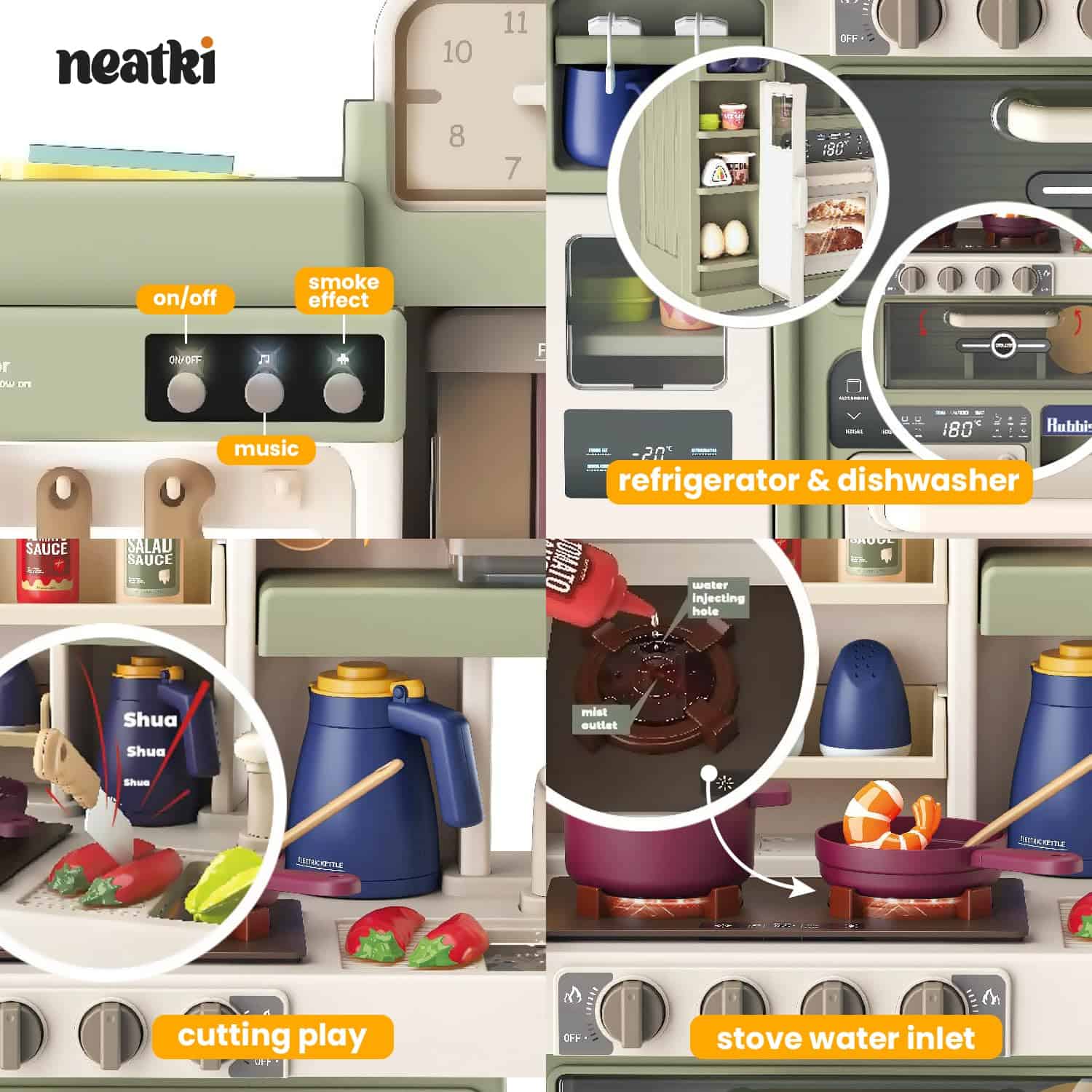 Set de Cocina Neatki de 88 Piezas para -Aguacate Gris 88 - Imagen 6