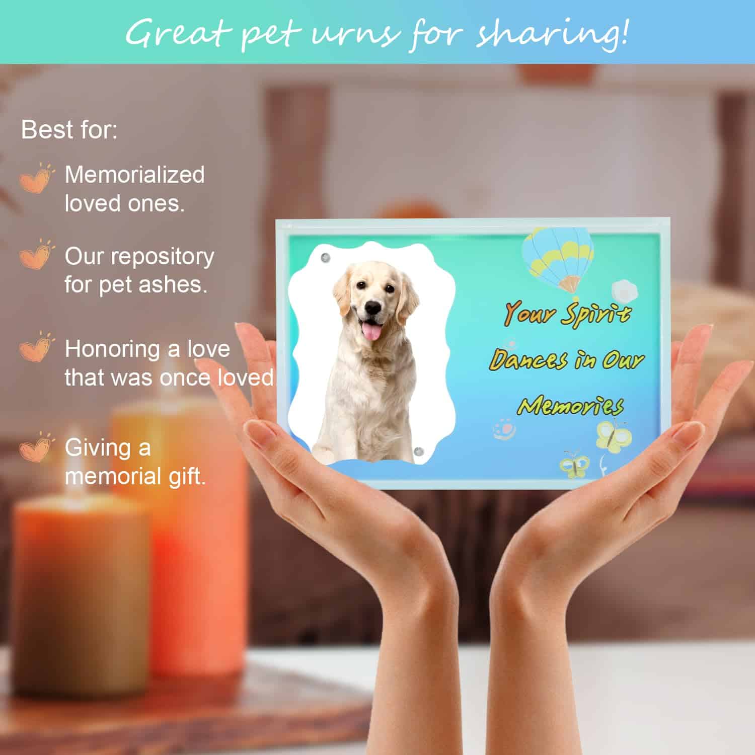 ESHENG Urnas conmemorativas de mascotas para cenizas de - Imagen 8