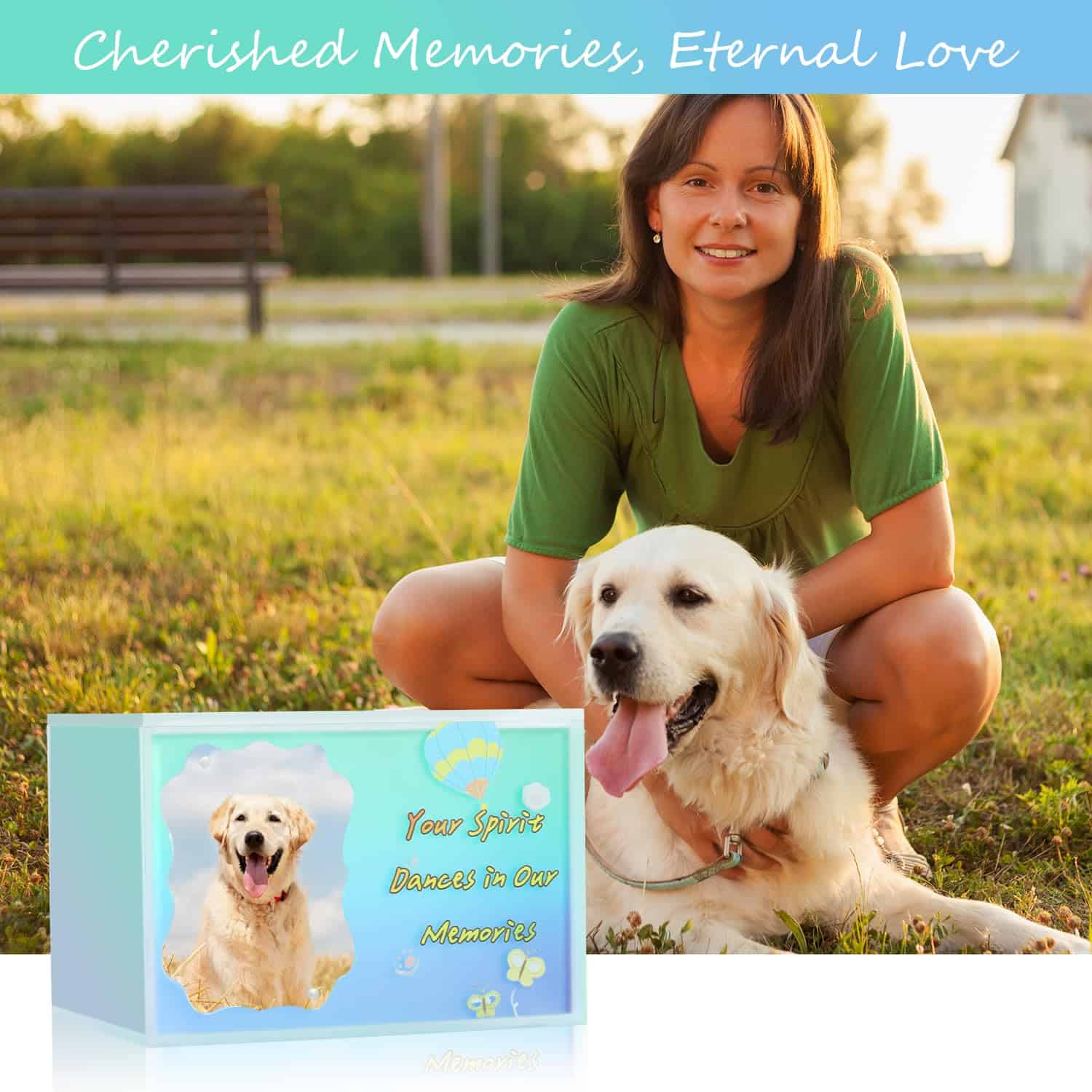 ESHENG Urnas conmemorativas de mascotas para cenizas de - Imagen 7