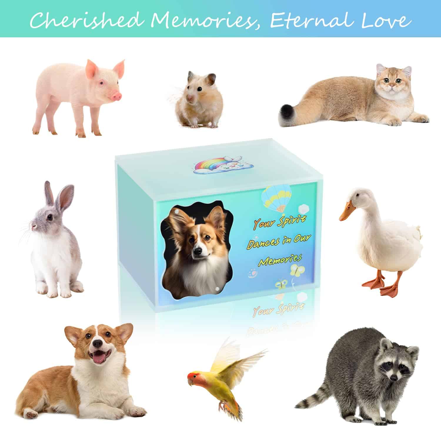 ESHENG Urnas conmemorativas de mascotas para cenizas de - Imagen 6