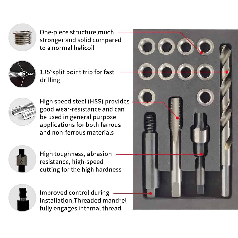 Kit de Reparación de Rosca M12X1.5X9.2MM con Inserto HSS - Imagen 5