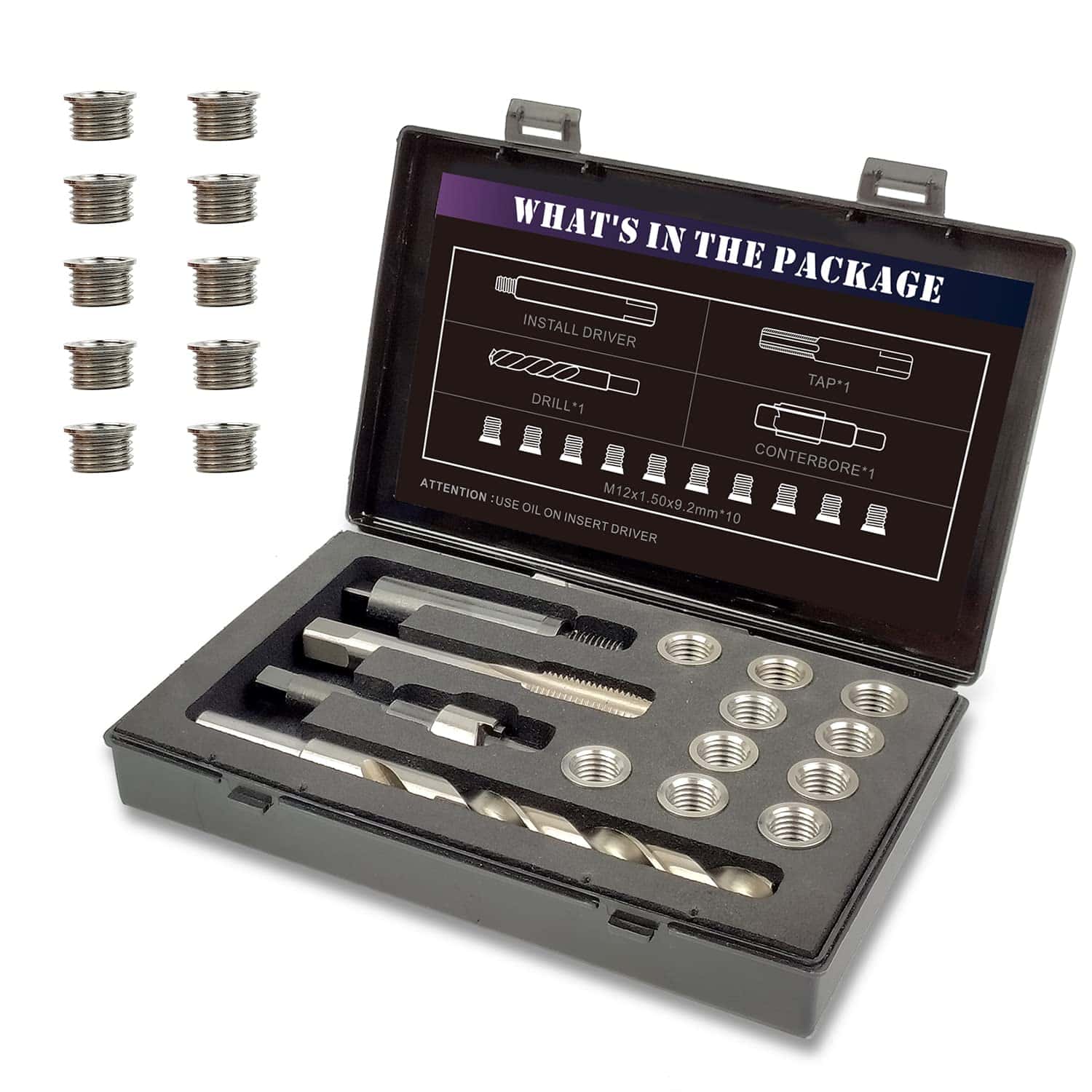 Kit de Reparación de Rosca M12X1.5X9.2MM con Inserto HSS