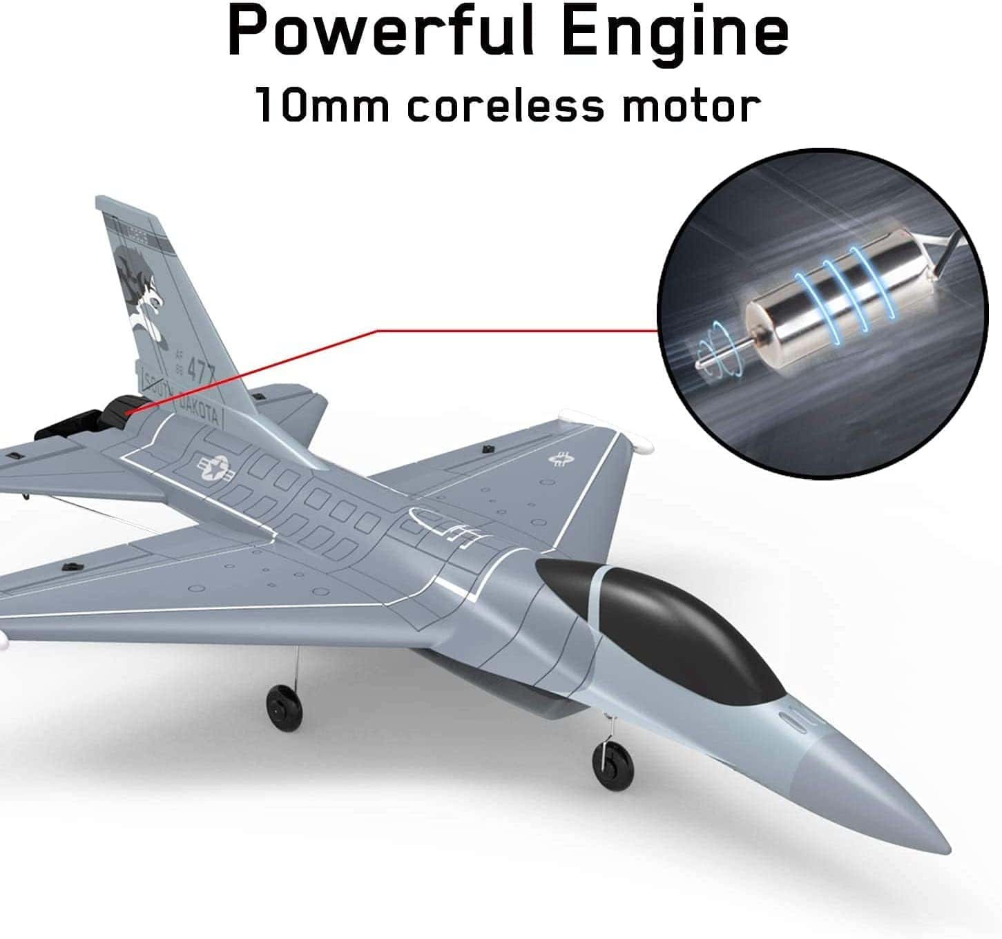 Avión RC 2.4Ghz F-16 Fighting Falcon de RCSHOBBY con - Imagen 7