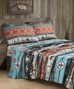 Chezmoi Collection Juego de sábanas de 4 piezas Cowboy