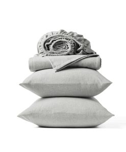 Juego de sábanas de percal arrugado -Pewter