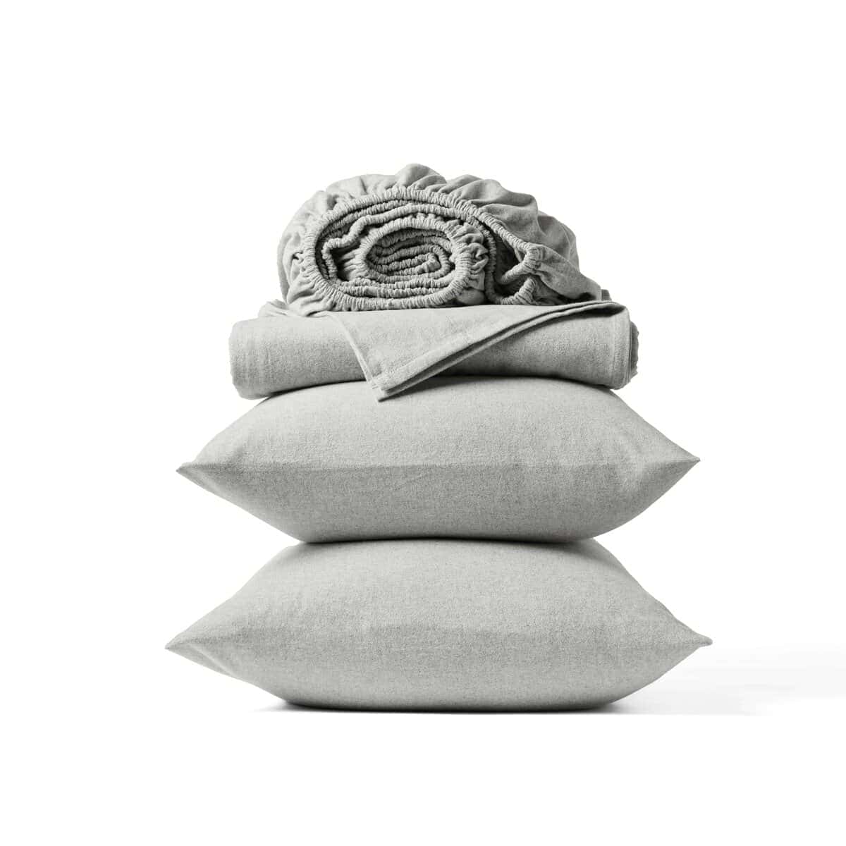 Juego de sábanas de percal arrugado orgánico -Plomo
