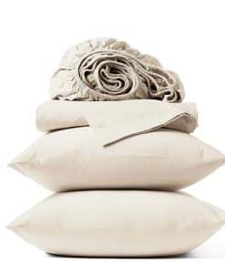 Juego de sábanas de percal arrugado orgánico Coyuchi, sin