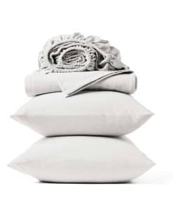 Juego de sábanas de percal arrugado -Blanco alpino